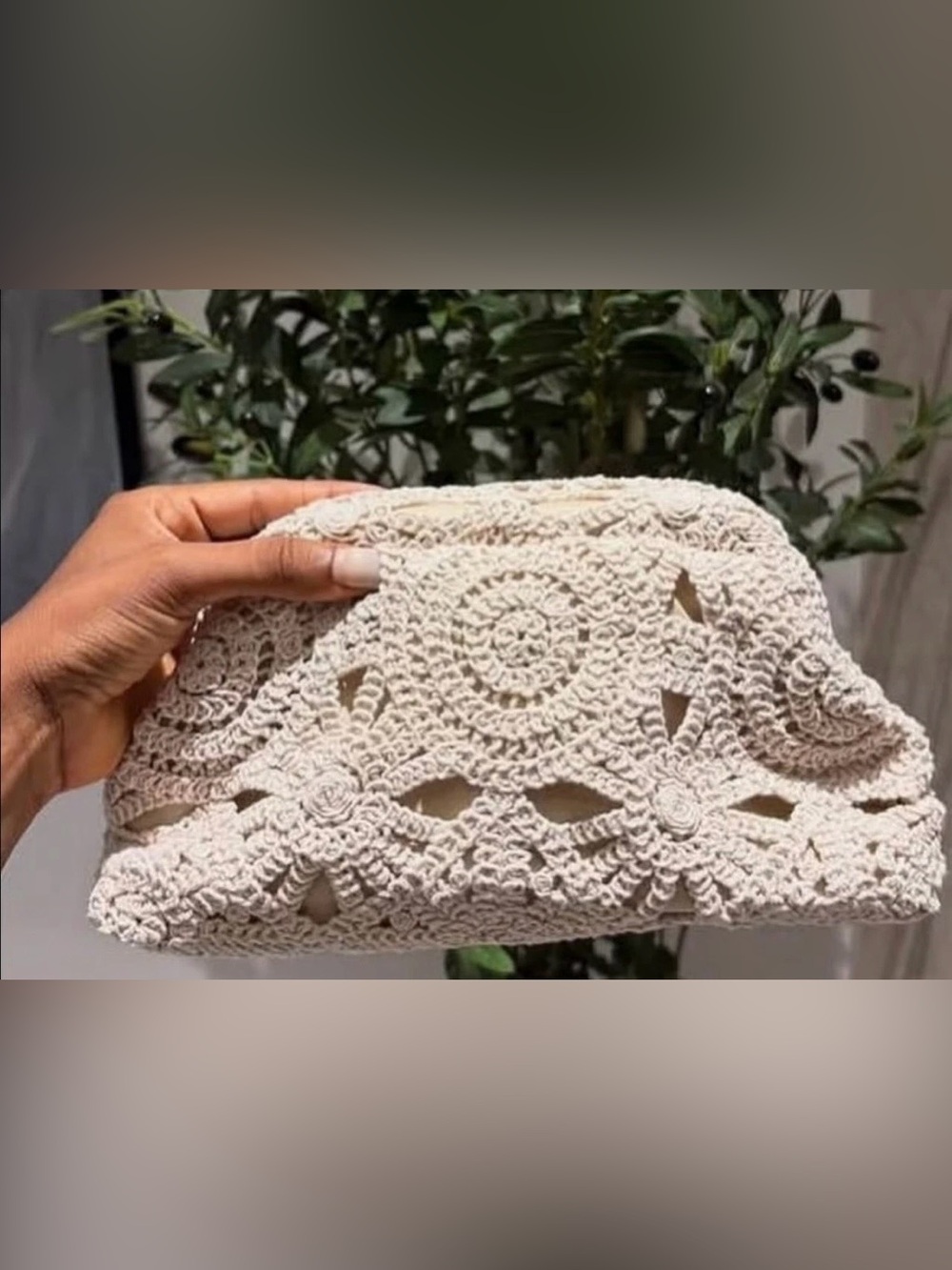 Crochet Flower Clutch Pretty For All Year Round/special Occasions Never used